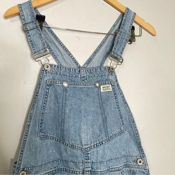ASO‎ Buffy Summers Vintage 90’s Guess Jeans Carpenter Blue Jumper Bib Overalls S - Picture 3 of 13